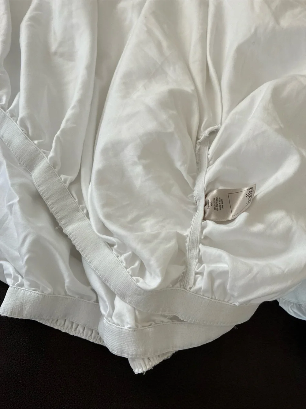 JCpenney White Elastic-Band Fitted Sheet 200 Thread Count Ling Size